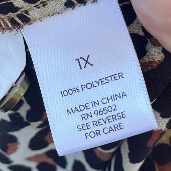 Roz and Ali leopard print blouse size 1x - Picture 4 of 4